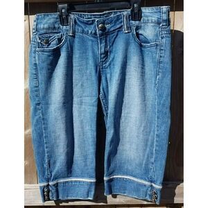 Capri Pants by Industrial Cotton Juniors Size 13 Distressed Blue Jean